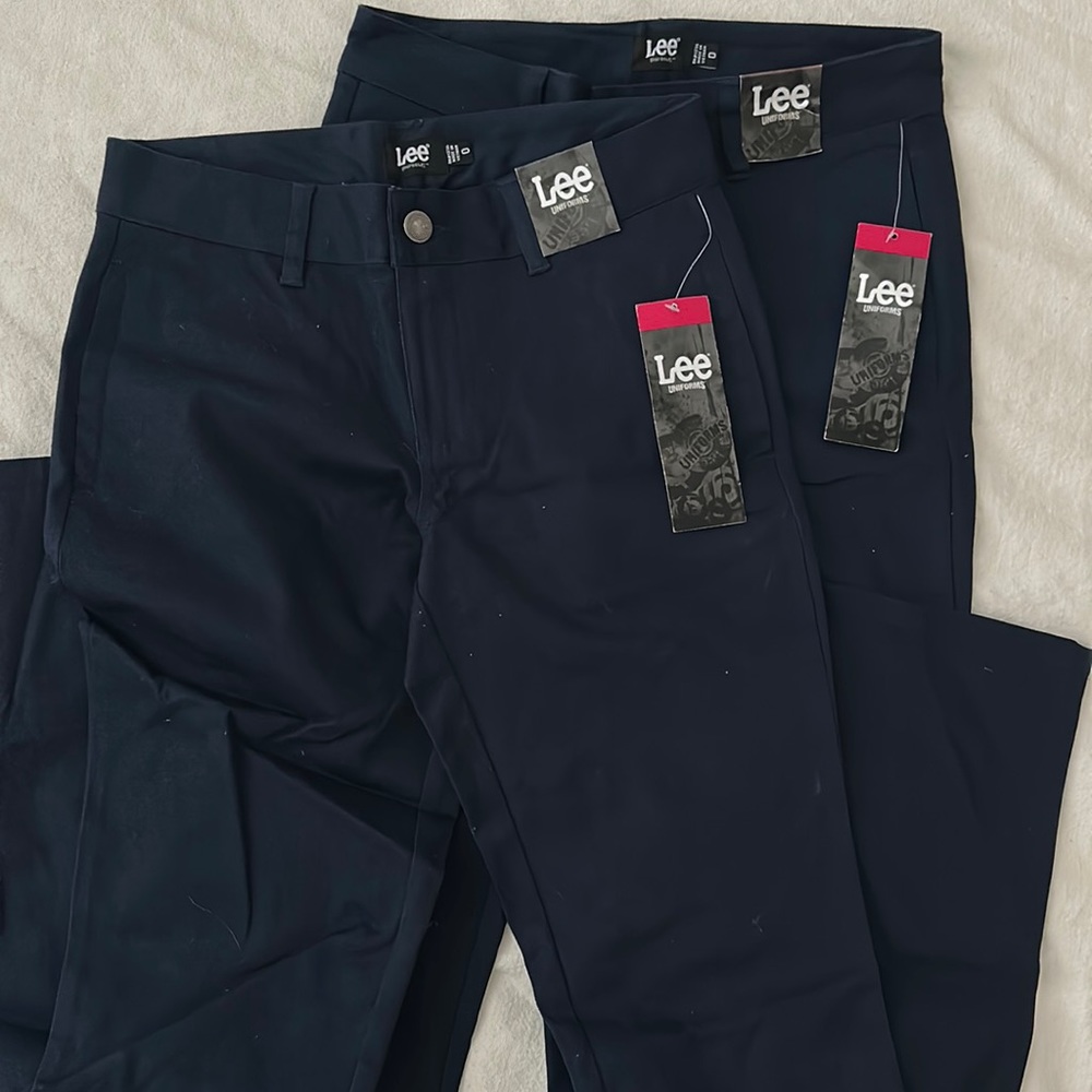 Two Brand New Lee Navy Uniform Pants Size 0